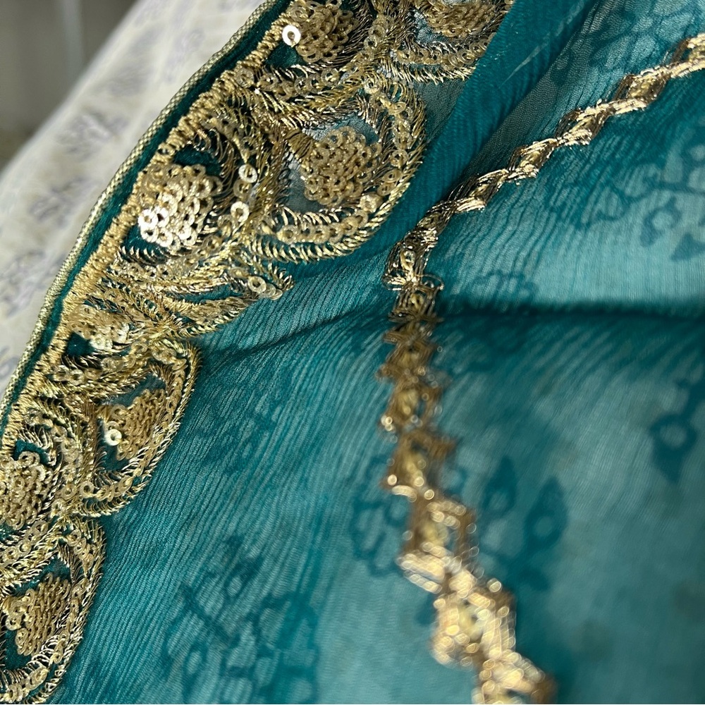 Sequin Embellished Chiffon Dupatta/Scarf - Picture 6 of 12